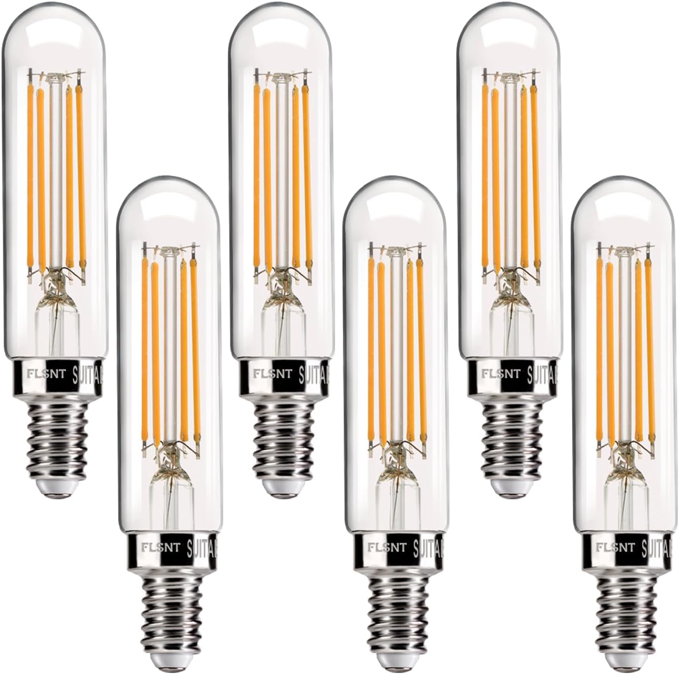 Jaspertronics 60W equivalent candelabra LED bulbs T6/T25 6 pack