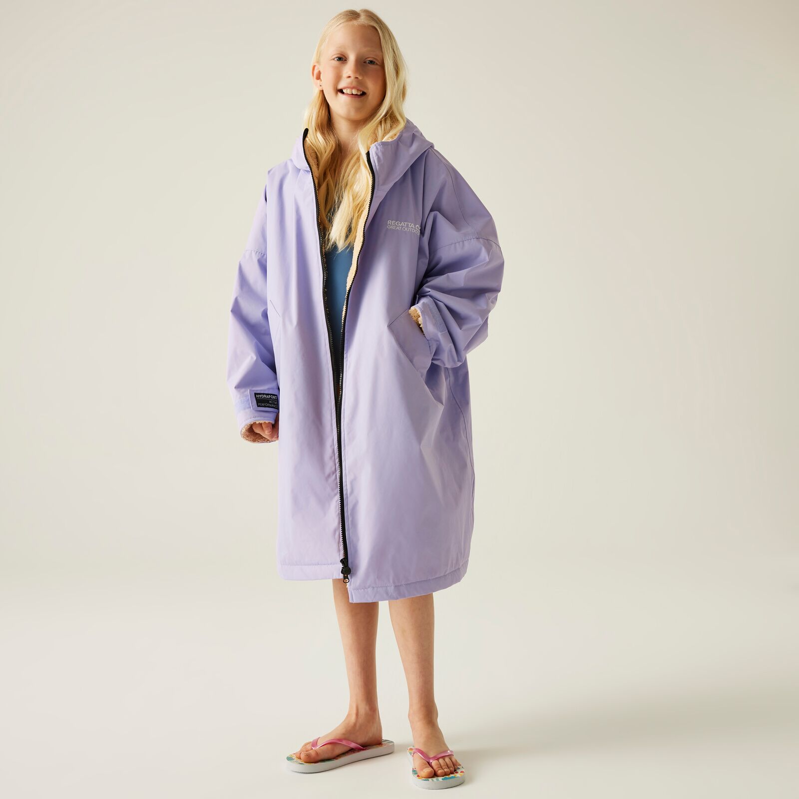 Regatta Kids Spirit Of Adventure Hooded Waterproof Warm Drying Changing Robe - Picture 99 of 150