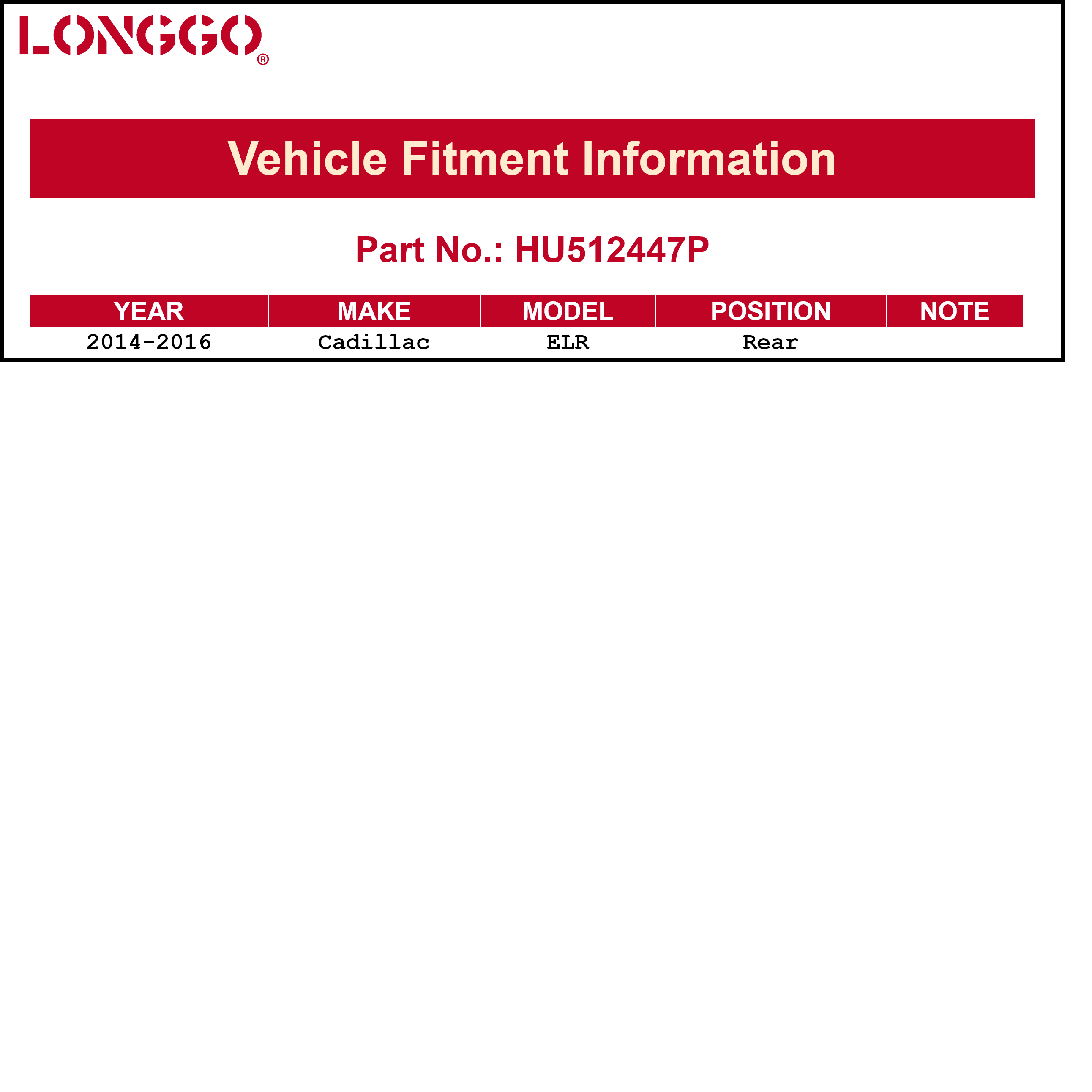 Longgo HU512447 x2 Rear Set Wheel Bearing Hub Assembly Longgo HU512447 x2 Rear Set Wheel Bearing Hub Assembly
