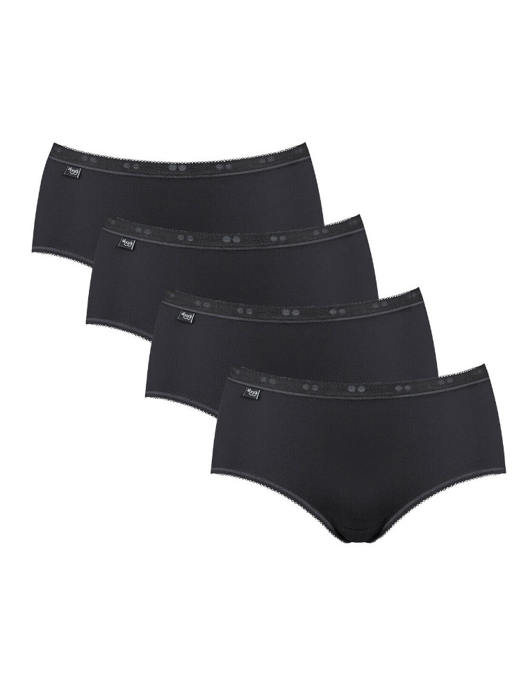 Sloggi MIDI Briefs Knickers Basic+ 4 Pack 95% Cotton Lingerie Mid Rise - Picture 4 of 32