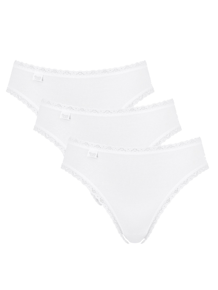 Sloggi Tai Briefs Knickers 24/7 COTTON LACE Brief 3 Pack 95% Cotton Lingerie - Picture 9 of 11
