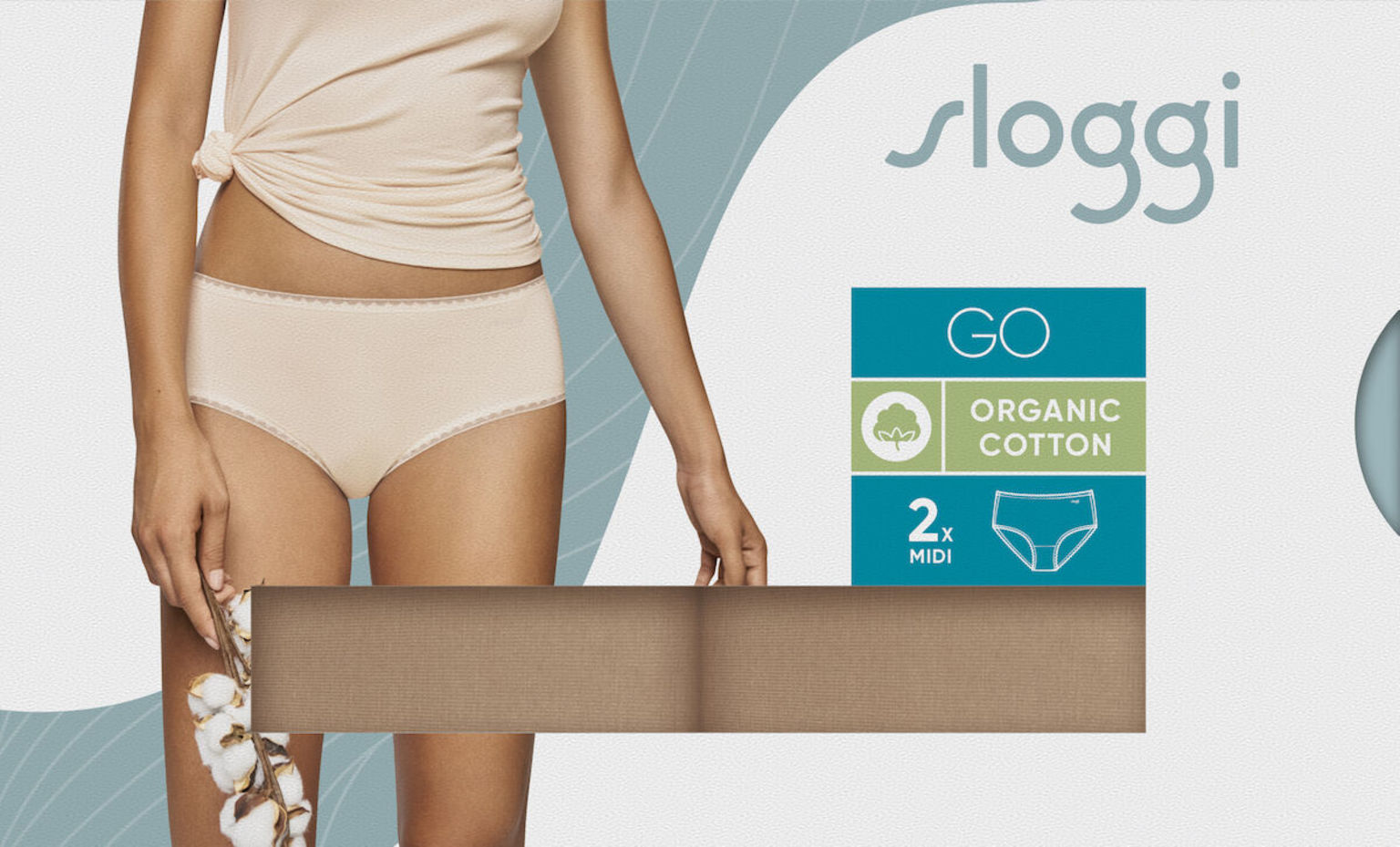 Sloggi Midi Slips Slips GO 2er Pack Bio Cotton Rich Slip Dessous - Bild 22 von 34