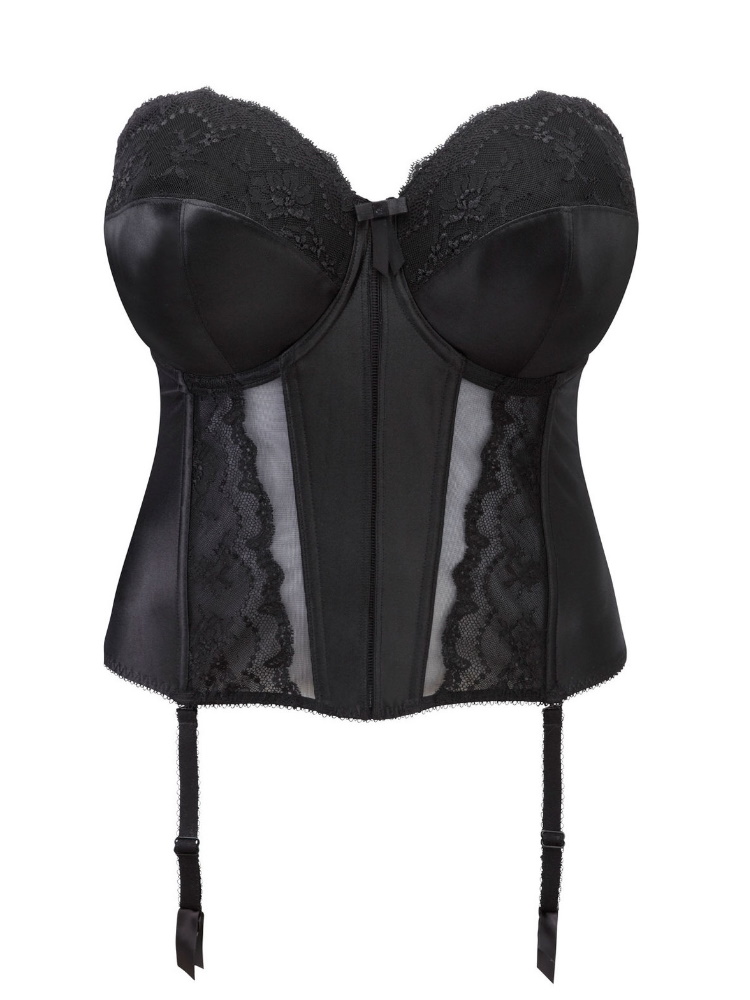 Elomi Maria Basque Underwired Moulded Corset Lace Lingerie Cream Black - Picture 4 of 6