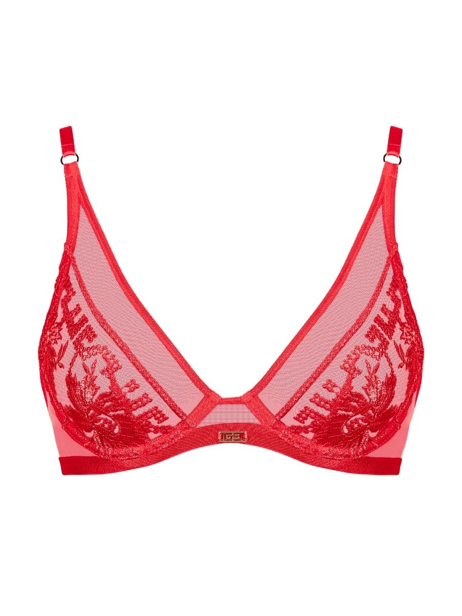 Aubade Rules of Attraction Triangle Plunge Bra Underwired Bras Embroidered - Picture 22 of 22