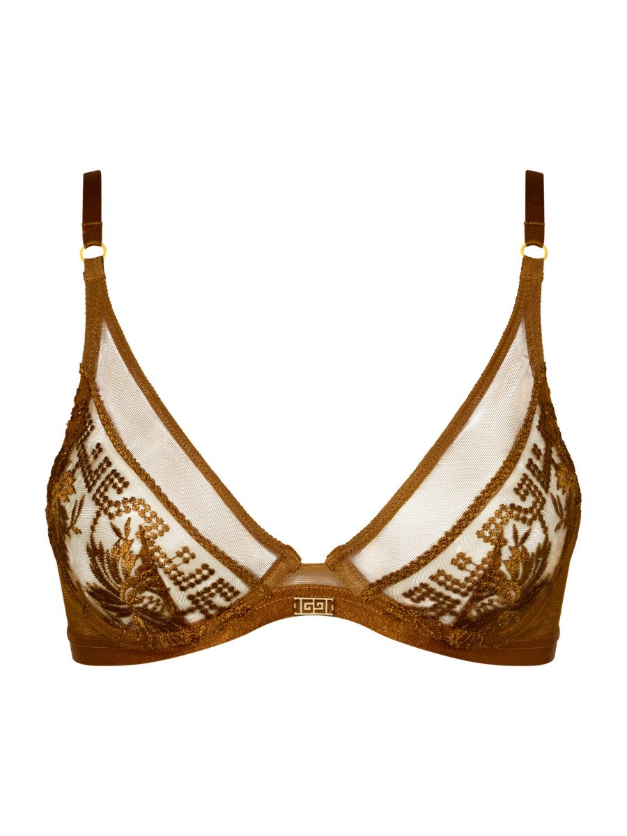 Aubade Rules of Attraction Triangle Plunge Bra Underwired Bras Embroidered - Picture 8 of 22