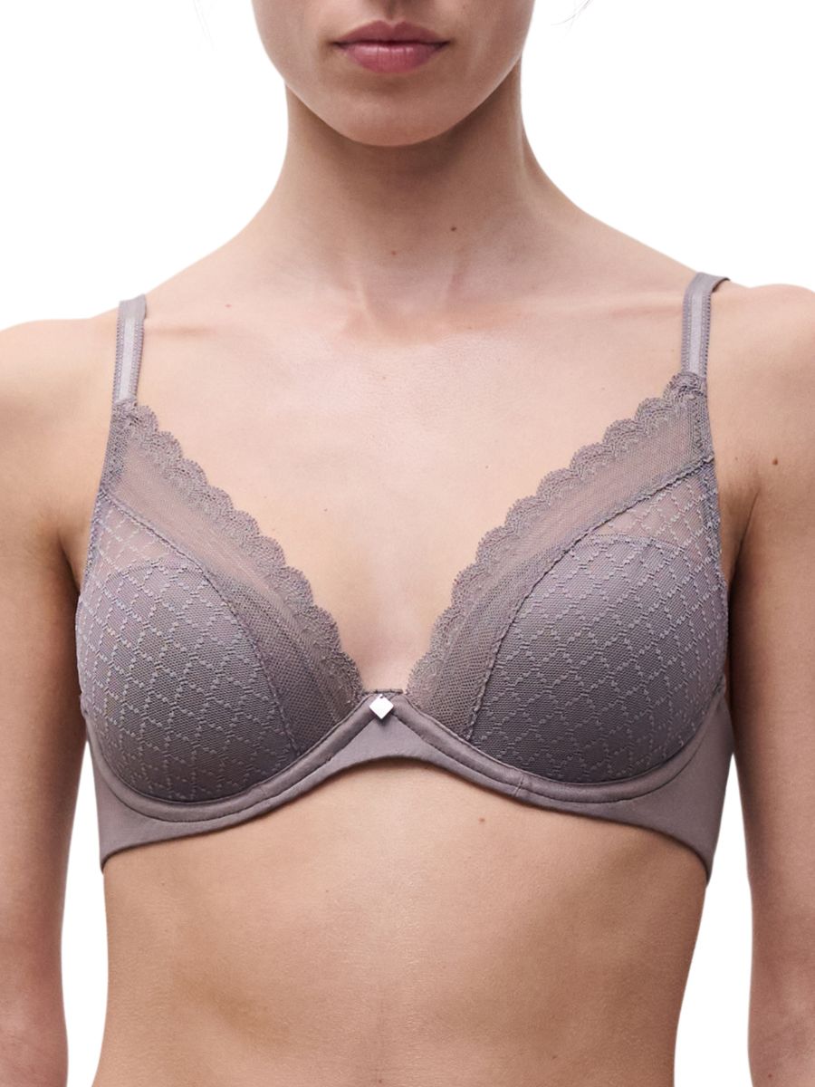 Chantelle Norah Chic Plunge Bra T-Shirt Moulded Bras Underwired Lingerie - Picture 7 of 21
