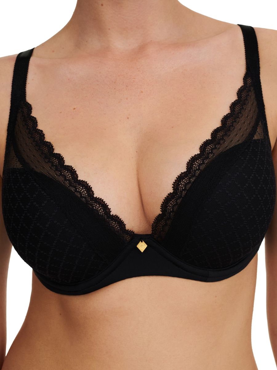 Chantelle Norah Chic Plunge Bra T-Shirt Moulded Bras Underwired Lingerie - Picture 2 of 21