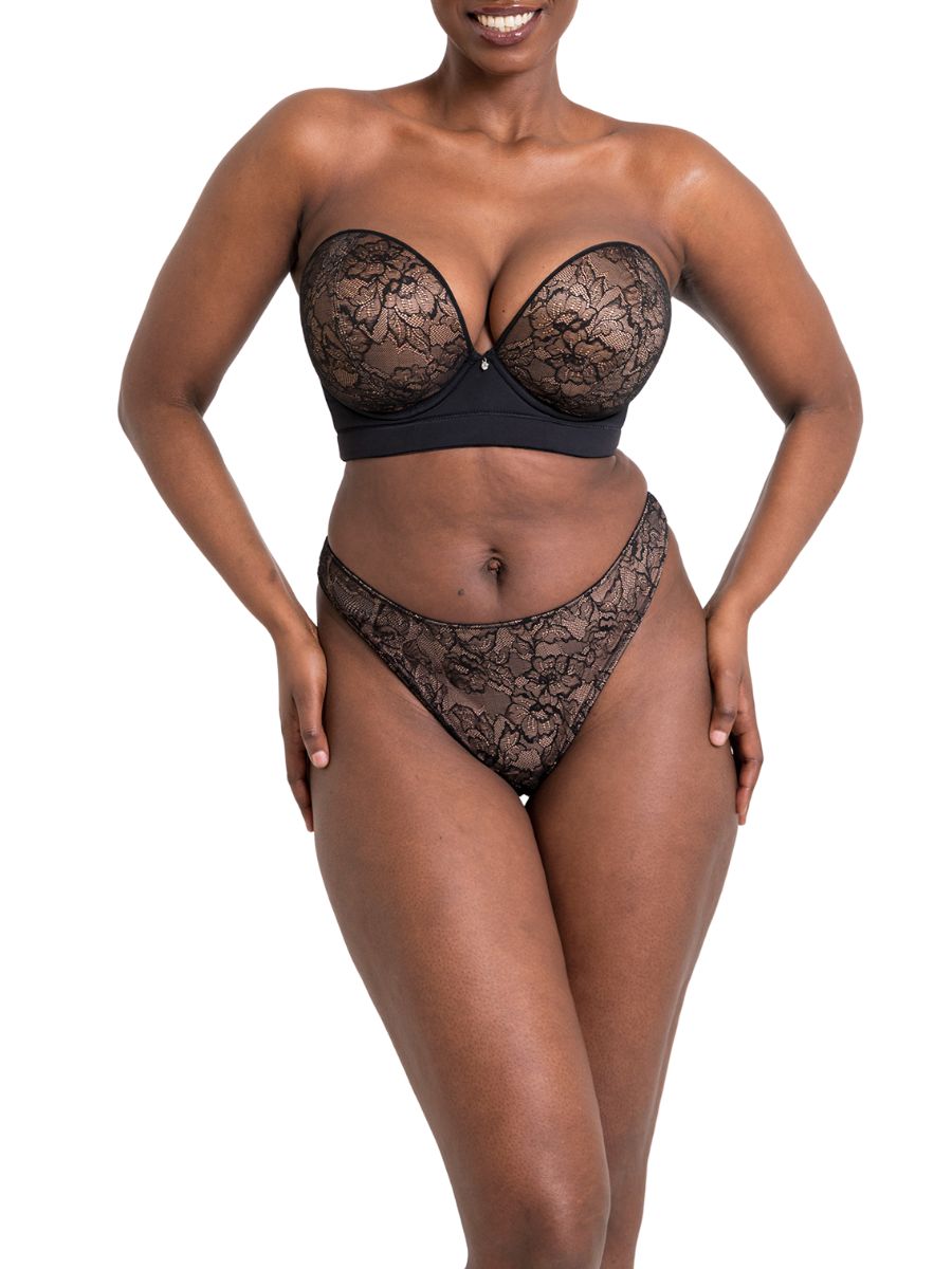 Curvy Kate Hey Girls Thong Brief Mid Rise Lace No VPL Knickers Briefs Lingerie - Picture 9 of 11