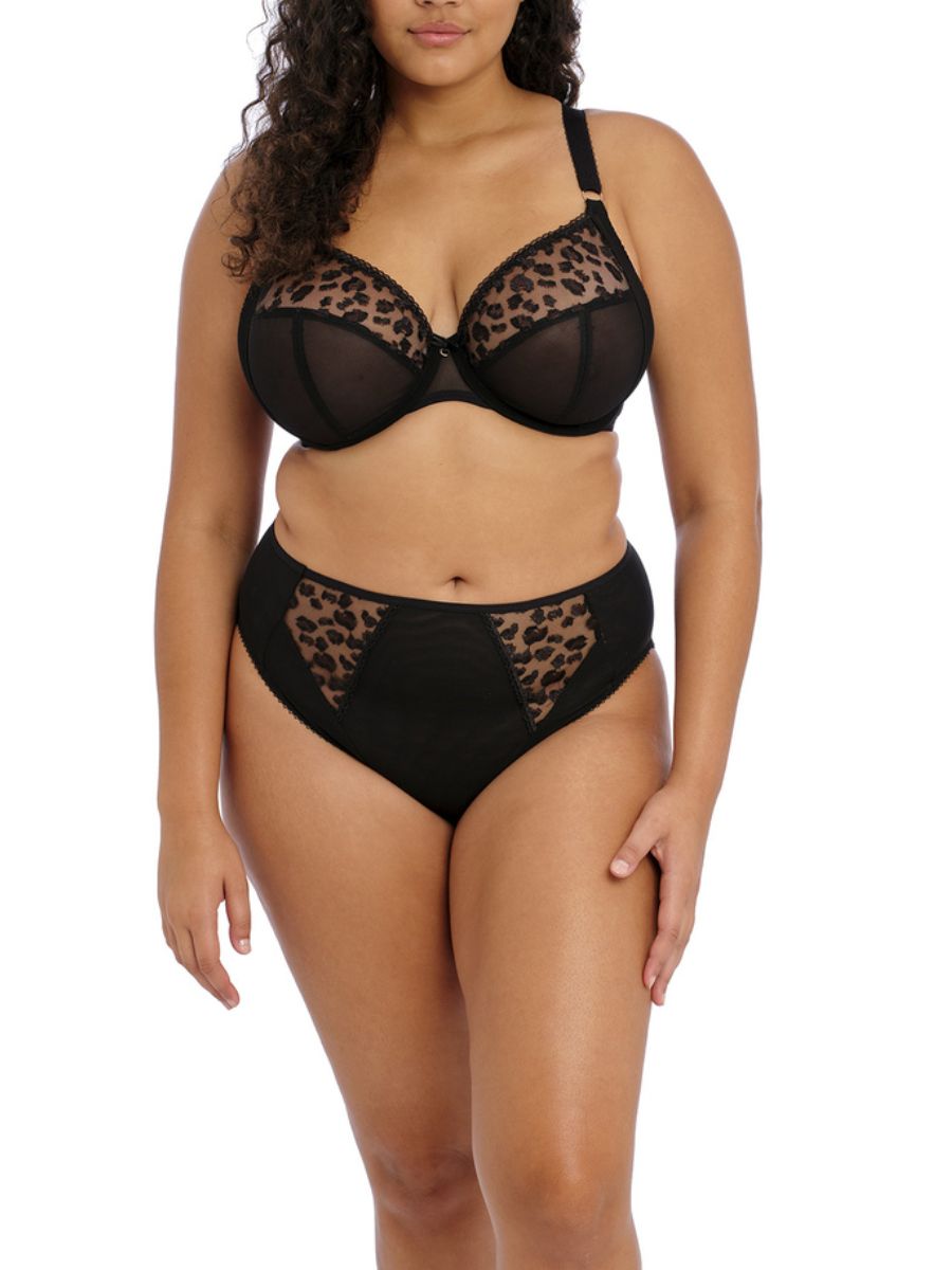 Elomi Namrah BH Bügel Bandlos Plunge BH Bestickt Mesh Dessous - Bild 4 von 10