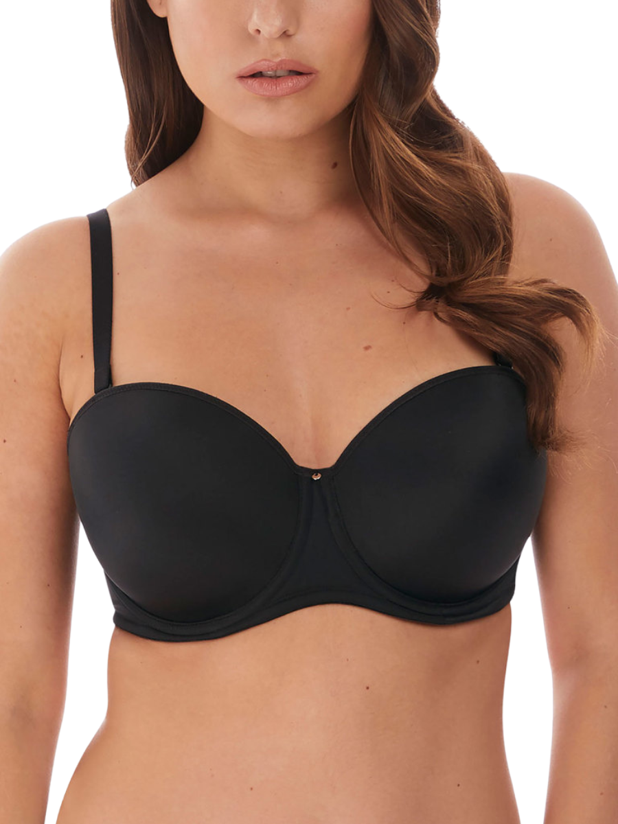 Fantasie Aura Bra Moulded Strapless Bras Underwired Black Beige Lingerie - Picture 3 of 12