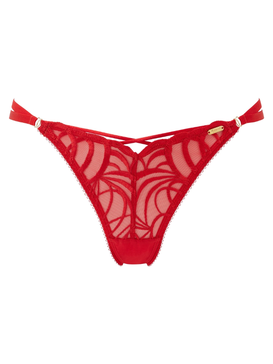 Gossard Fiesta Brief Knickers Strappy Thong Mid Rise Embroidered Lingerie - Picture 8 of 14