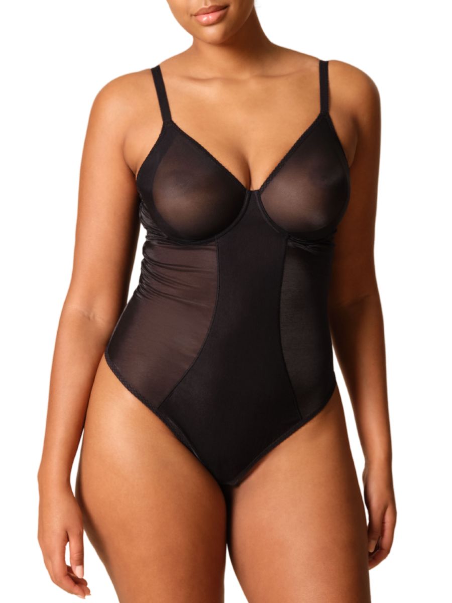 Gossard Glossies Body Plunge Bodysuit Sheer Seamless Tanga Dessous Unterwäsche - Bild 5 von 13