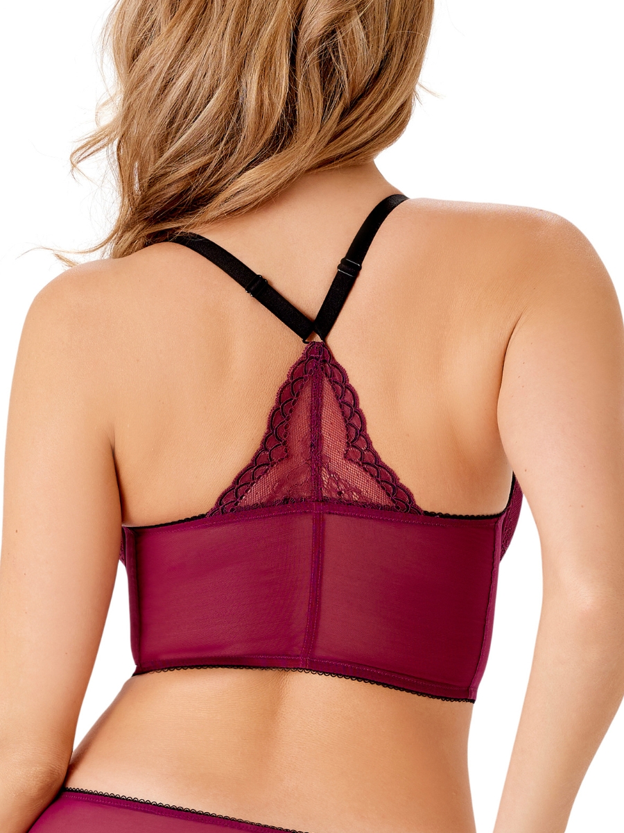 Sujetador de encaje Gossard Superboost profundo en V largo lencería bralette con aros - Imagen 25 de 37