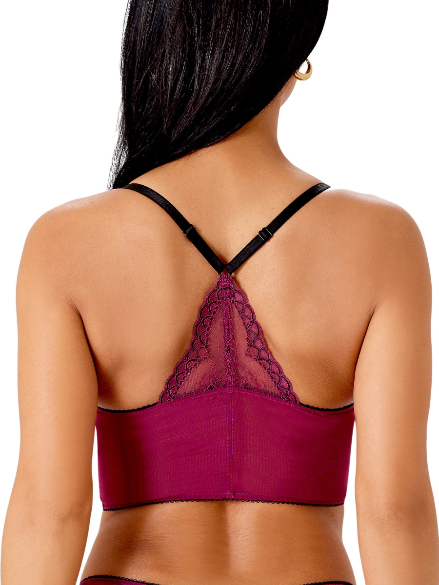Sujetador de encaje Gossard Superboost profundo en V largo lencería bralette con aros - Imagen 21 de 37