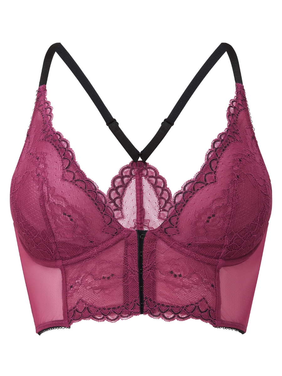 Sujetador de encaje Gossard Superboost profundo en V largo lencería bralette con aros - Imagen 27 de 37