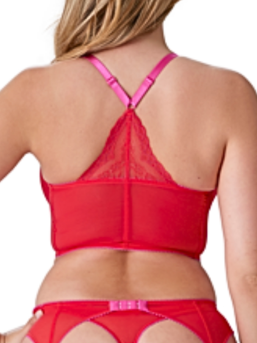 Sujetador de encaje Gossard Superboost profundo en V largo lencería bralette con aros - Imagen 15 de 37