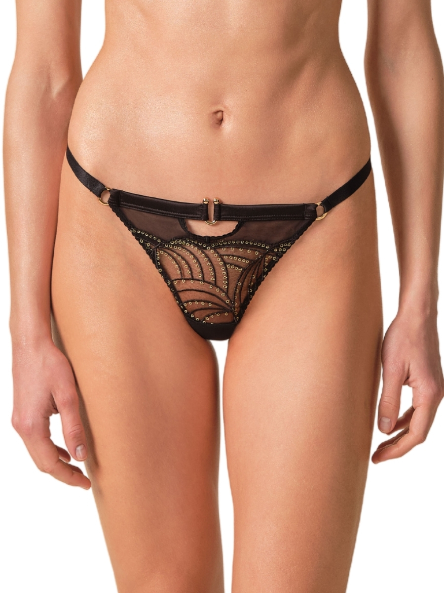 Gossard Viva Thong Knickers Sheer Embroidered Mid Rise Lined Briefs Lingerie