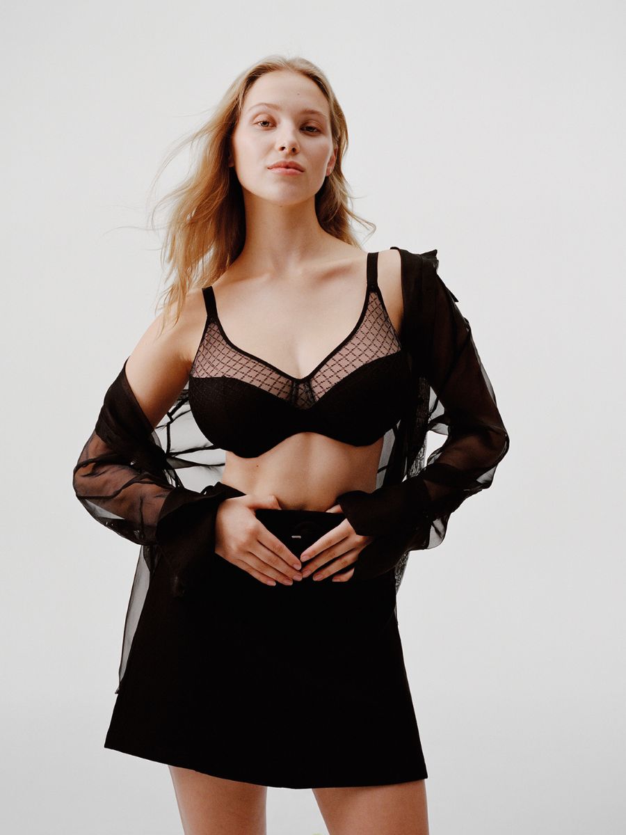 Chantelle Norah Chic Covering Moulded Bra Underwired Sheer Lace Bras Lingerie - Picture 3 of 18
