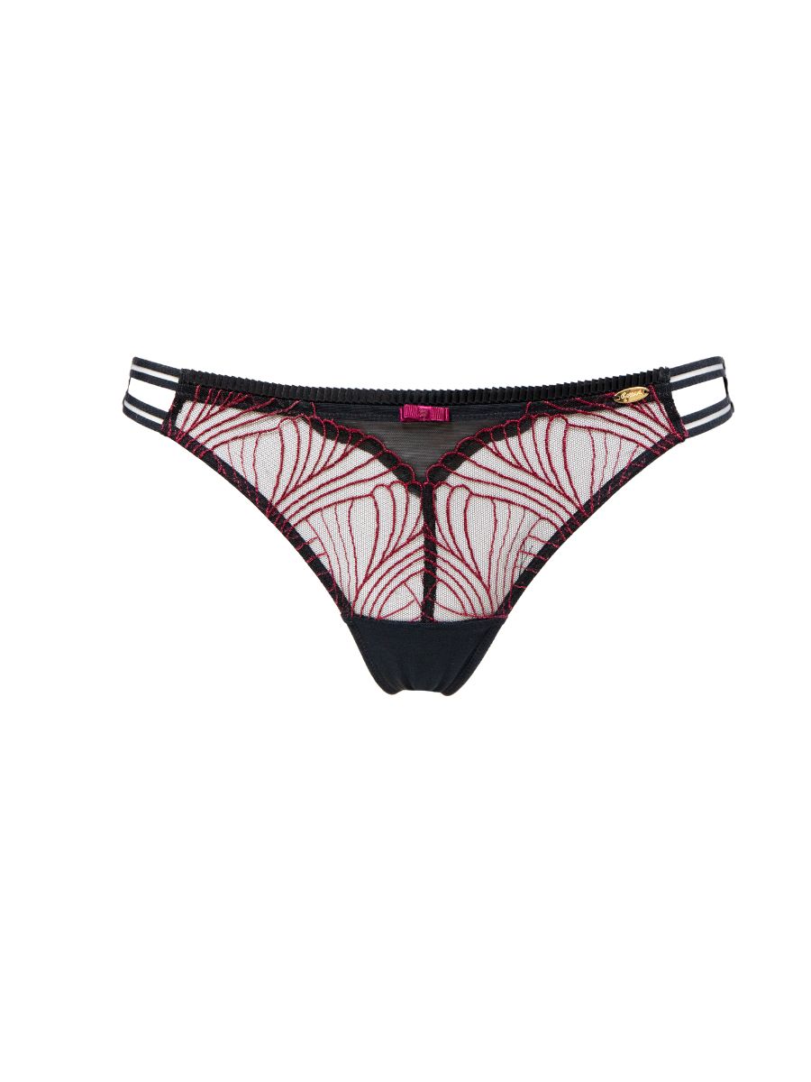 Gossard Illusion Thong Black Red Brief Thongs Knickers Lingerie - Picture 4 of 9