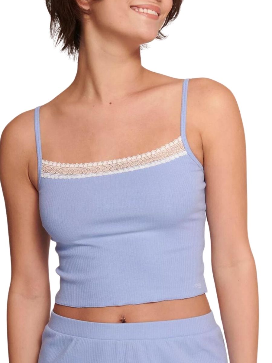 Sloggi Crop Top GO Ribbed Cami Vest Camisole Pyjama Cotton Rich Nightwear - Picture 11 of 14
