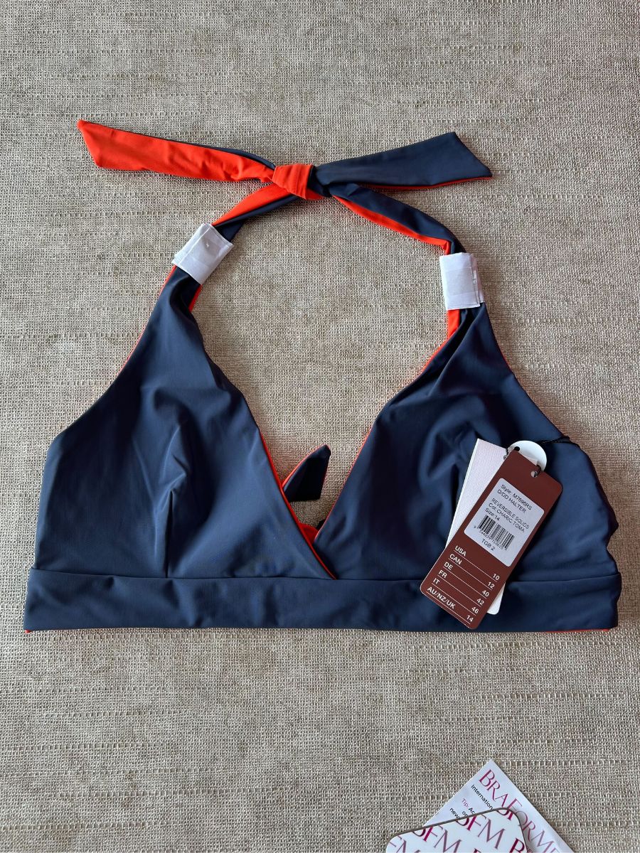 Top de bikini Moontide reversible sólidos D/DD cuello halter tops de baño trajes de baño - Imagen 9 de 10