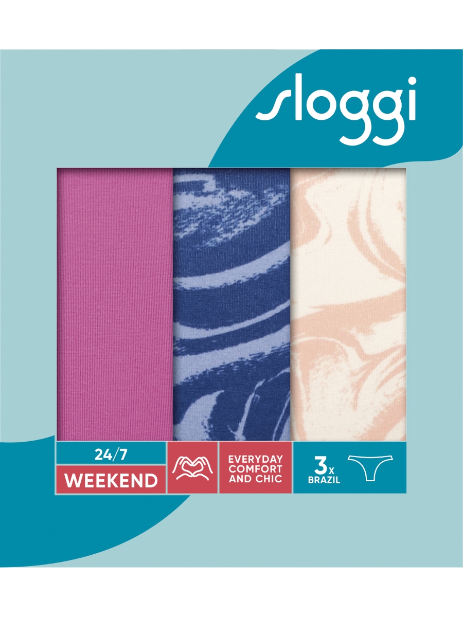 Sloggi Brazilian Briefs Knickers 24/7 Weekend 3 PACK 95% Cotton Multipack - Imagen 11 de 43