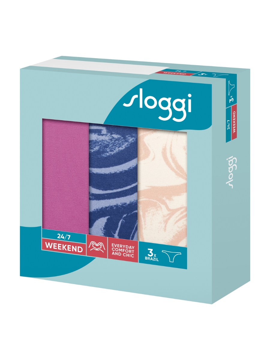 Sloggi Brazilian Briefs Knickers 24/7 Weekend 3 PACK 95% Cotton Multipack - Imagen 10 de 43