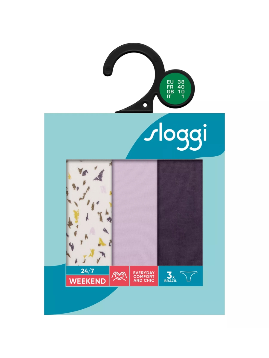 Sloggi Brazilian Briefs Knickers 24/7 Weekend 3 PACK 95% Cotton Multipack - Imagen 34 de 43