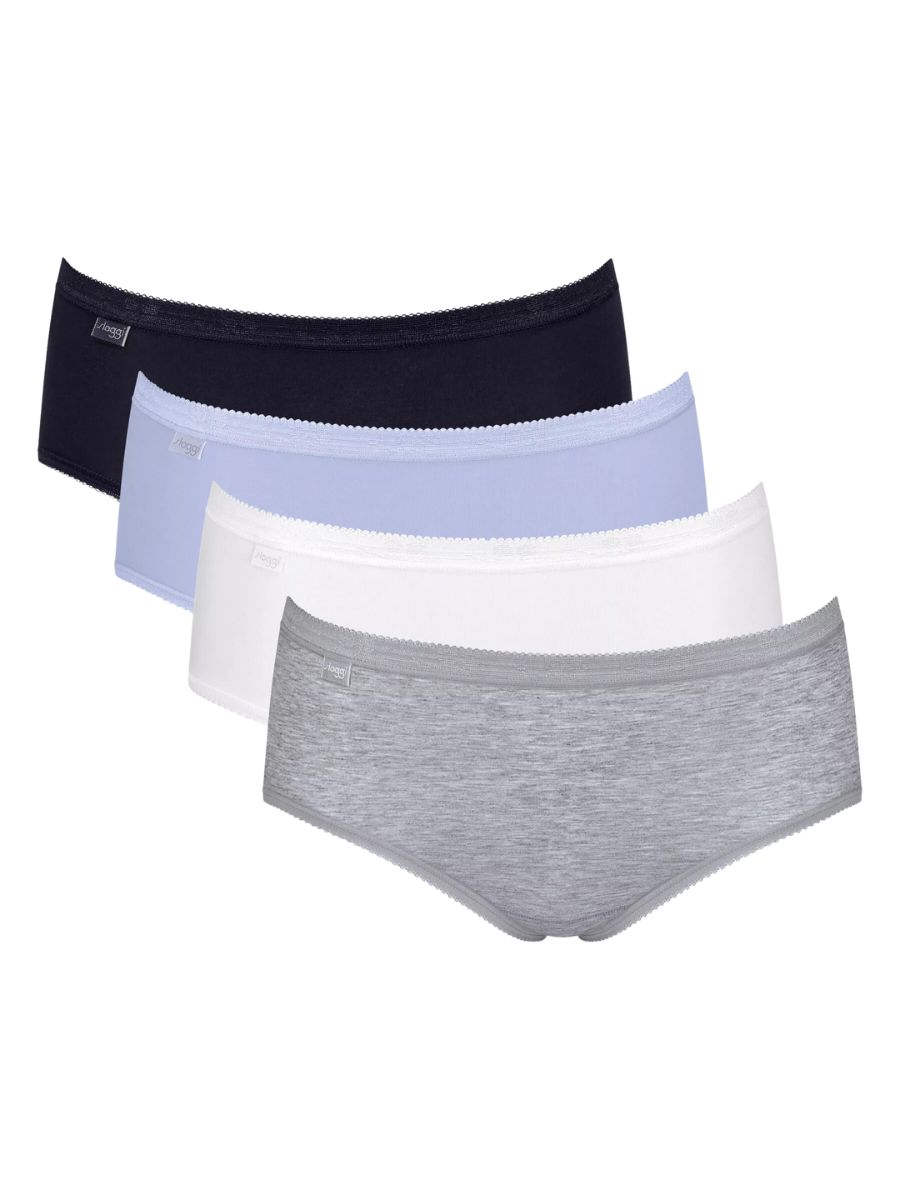 Sloggi MIDI Briefs Knickers Basic+ 4 Pack 95% Cotton Lingerie Mid Rise - Picture 7 of 32