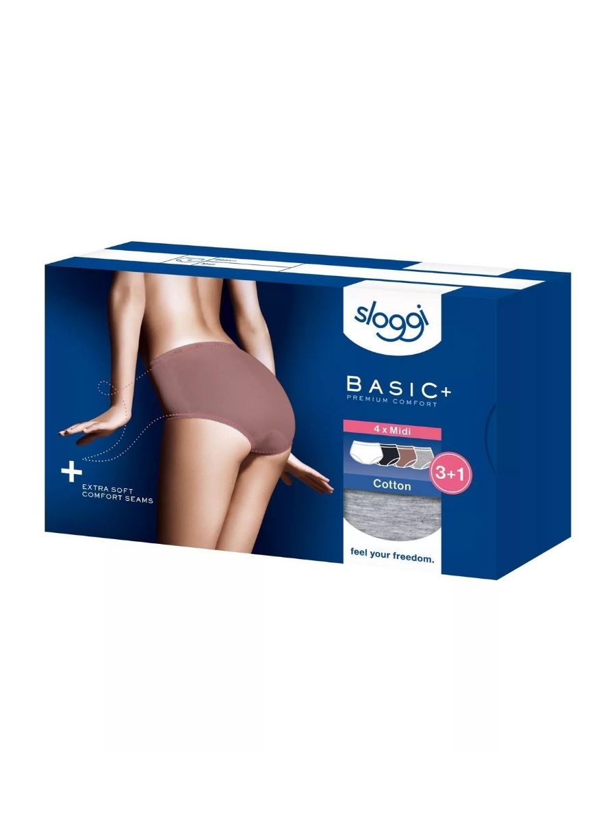 Sloggi MIDI Briefs Knickers Basic+ 4 Pack 95% Cotton Lingerie Mid Rise - Picture 12 of 32