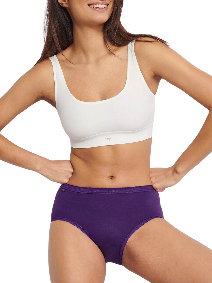 Sloggi MIDI Briefs Knickers Basic+ 4 Pack 95% Cotton Lingerie Mid Rise - Picture 24 of 32