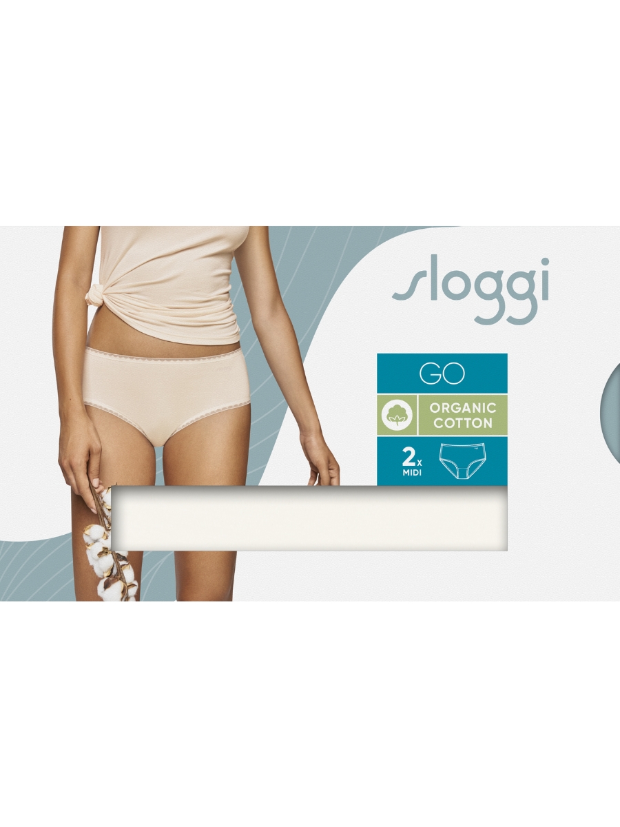 Sloggi Midi Slips Slips GO 2er Pack Bio Cotton Rich Slip Dessous - Bild 34 von 34