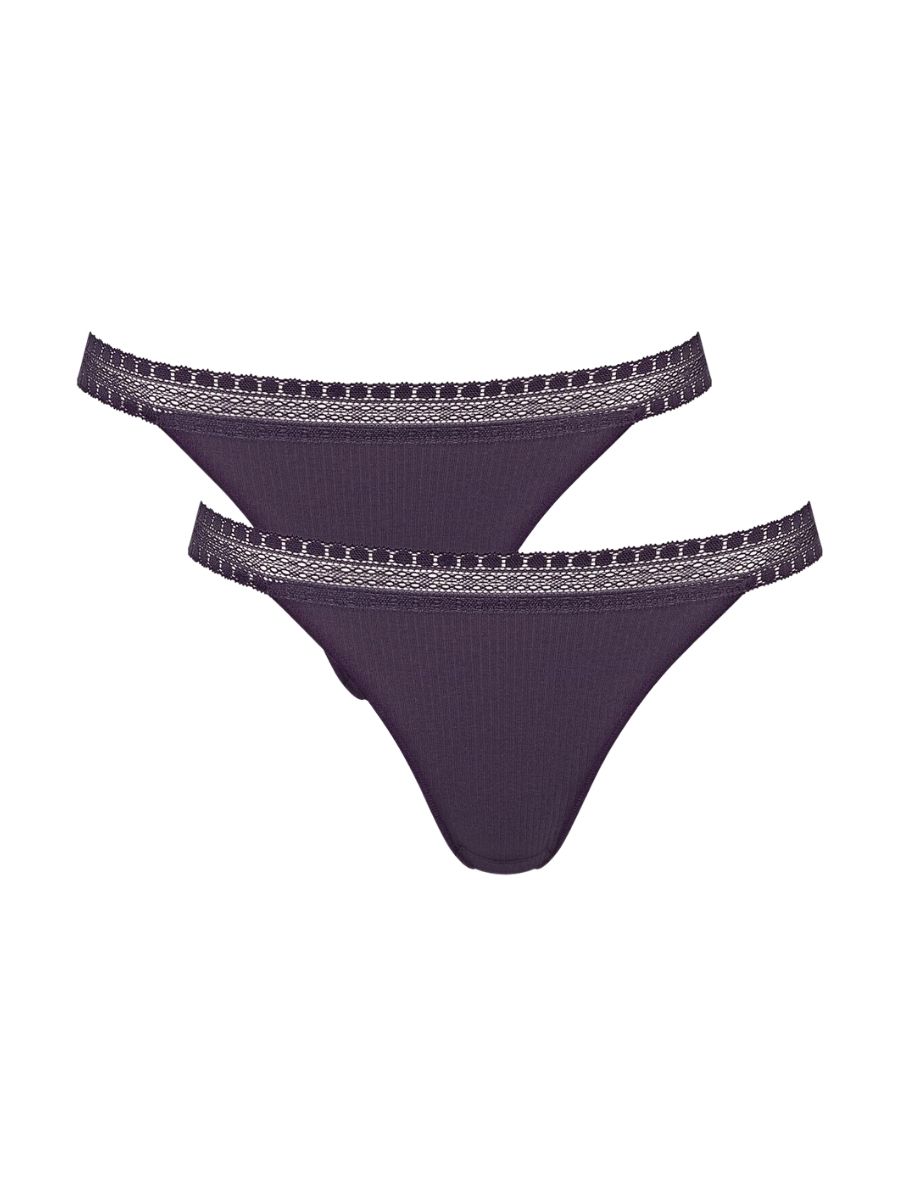 Paquete de 2 calzoncillos Sloggi Tanga GO acanalados C2P tiro medio forrados bragas lencería - Imagen 9 de 28