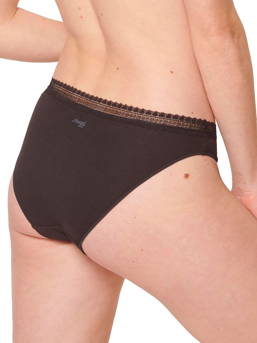 Paquete de 2 calzoncillos Sloggi Tai bragas GO acanalados de algodón orgánico lencería rica - Imagen 4 de 27