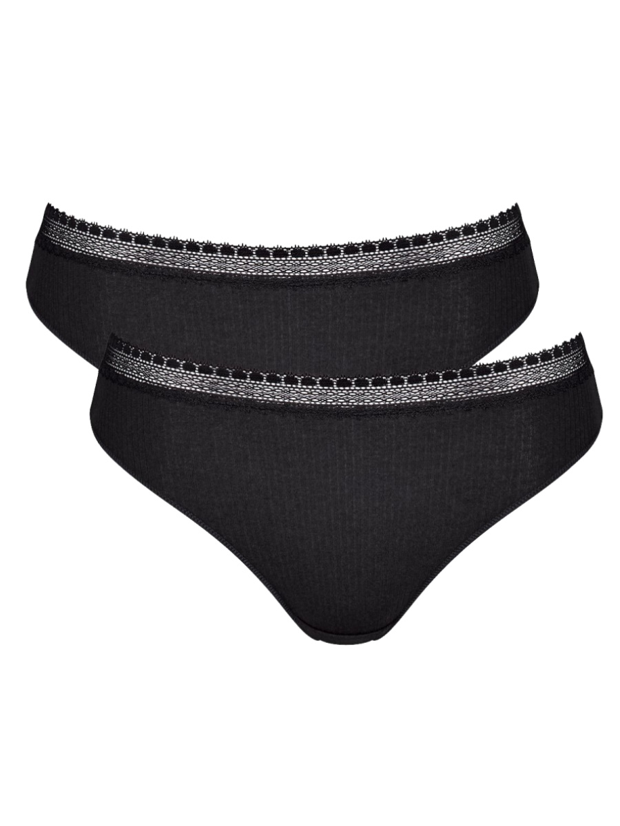 Paquete de 2 calzoncillos Sloggi Tai bragas GO acanalados de algodón orgánico lencería rica - Imagen 6 de 27
