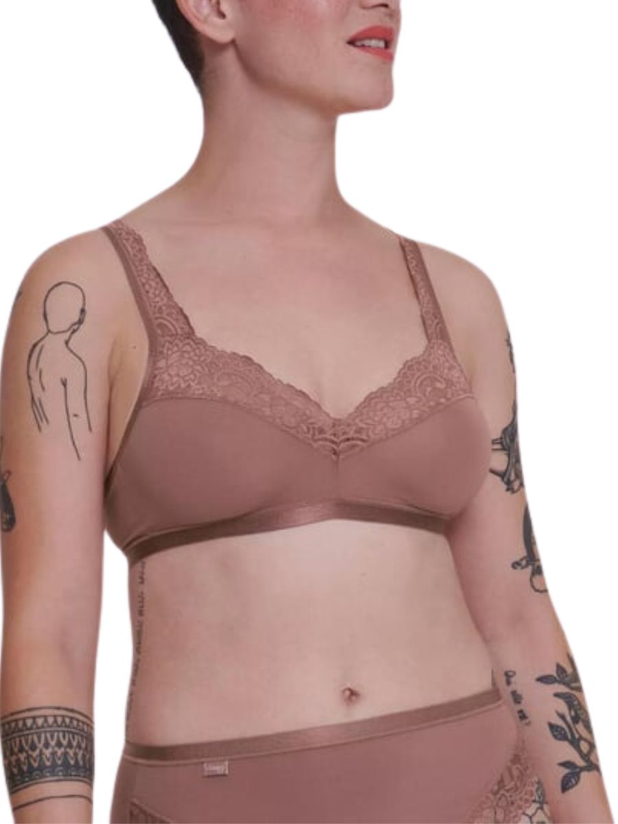 Sloggi Bralette Romance Soft Cup Bra Non Wired Cotton Stretch Top Lingerie - Picture 9 of 16