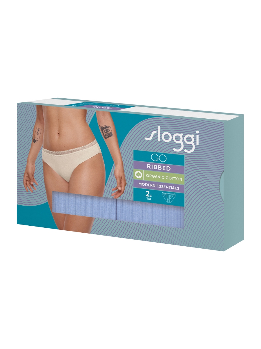 Paquete de 2 calzoncillos Sloggi Tai bragas GO acanalados de algodón orgánico lencería rica - Imagen 27 de 27