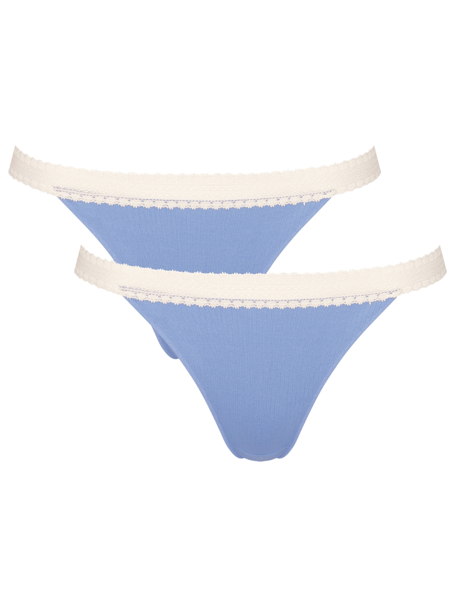 Paquete de 2 calzoncillos Sloggi Tanga GO acanalados C2P tiro medio forrados bragas lencería - Imagen 21 de 28