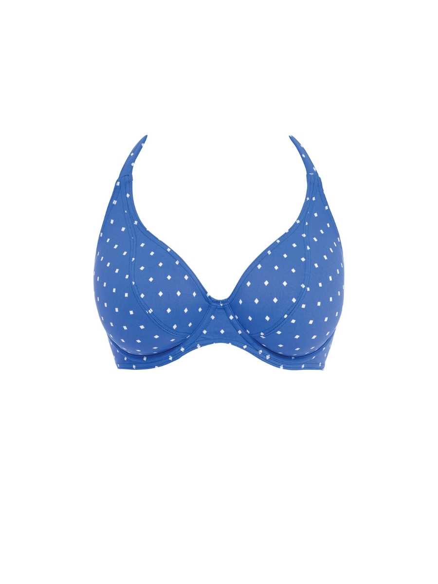 Freya Jewel Cove Bikini Top Underwired Halterneck Plunge Bikini Top Swimwear - Picture 9 of 13