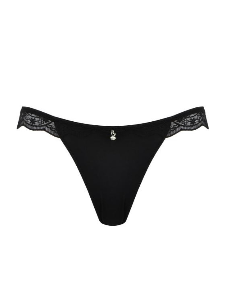 Naturana Tanga Slip Low Rise Spitze Schlüpfer gefüttert Stretch Slip Dessous - Bild 4 von 6