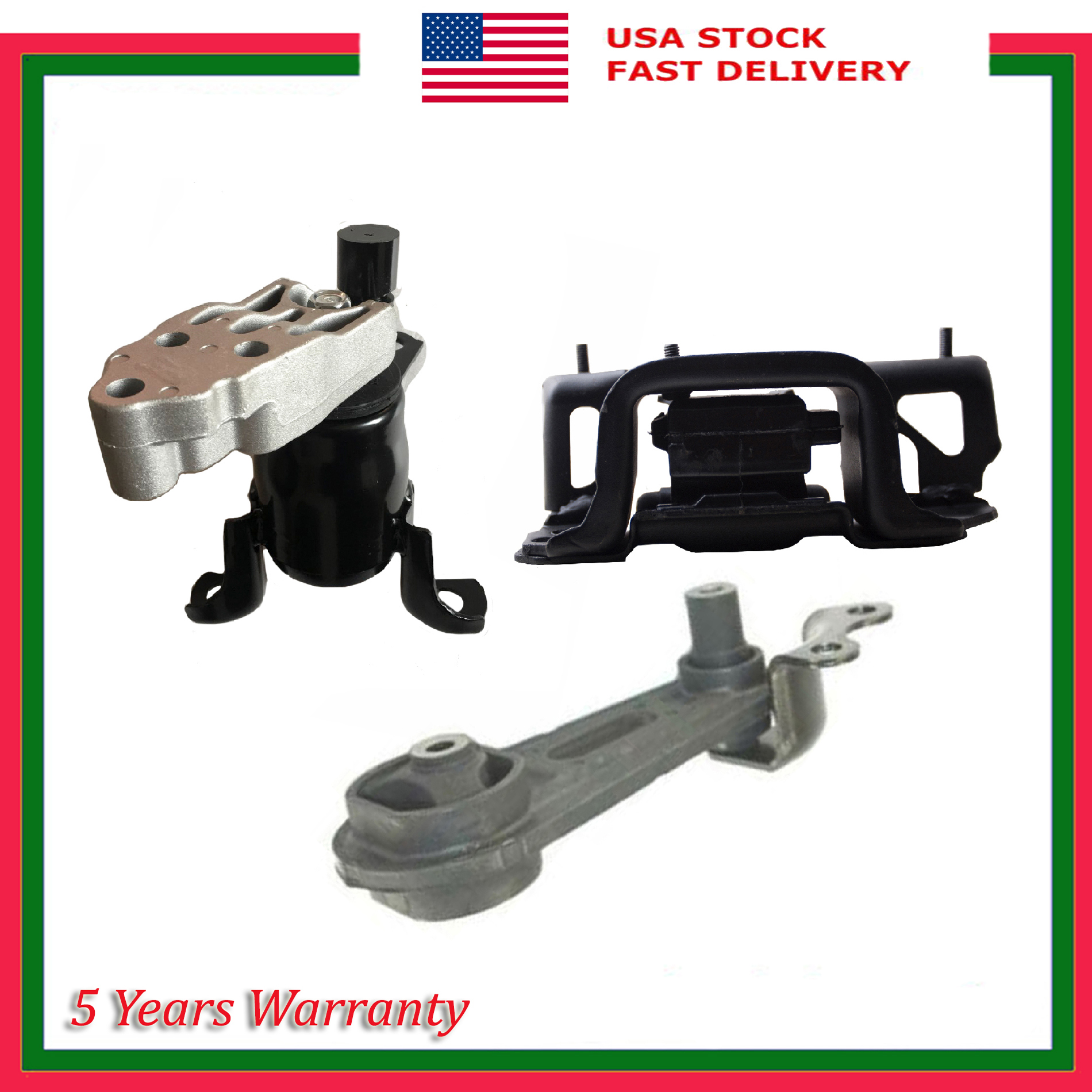 Set 3PCS Engine Motor & Automatic Transmission Mount New For Mazda 2 1