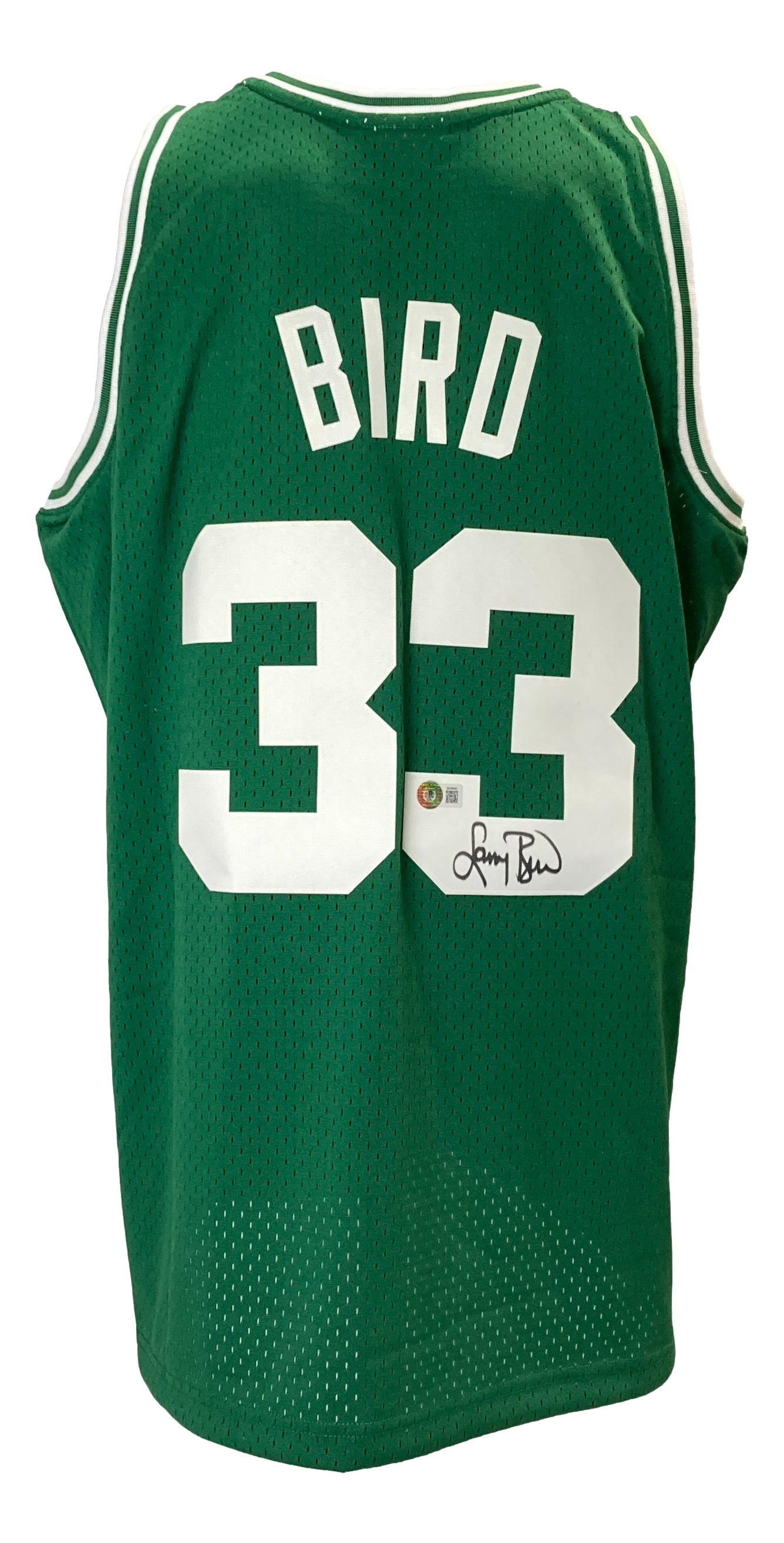 Maillot Celtics Larry Bird Signé - Swingman Hardwood Classics M&N - Authentifié Beckett