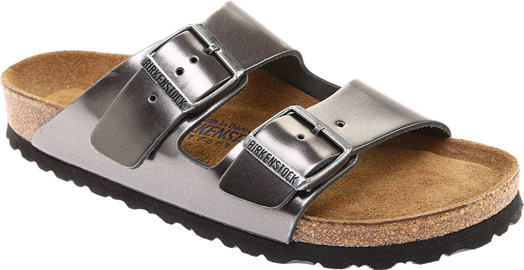 birkenstock rose gold arizona soft footbed metallic sandals