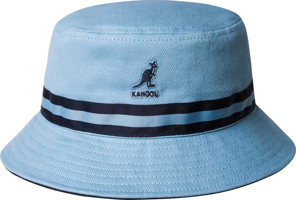 New Kangol Stripe Lahinch Bucket Hat, Light Blue