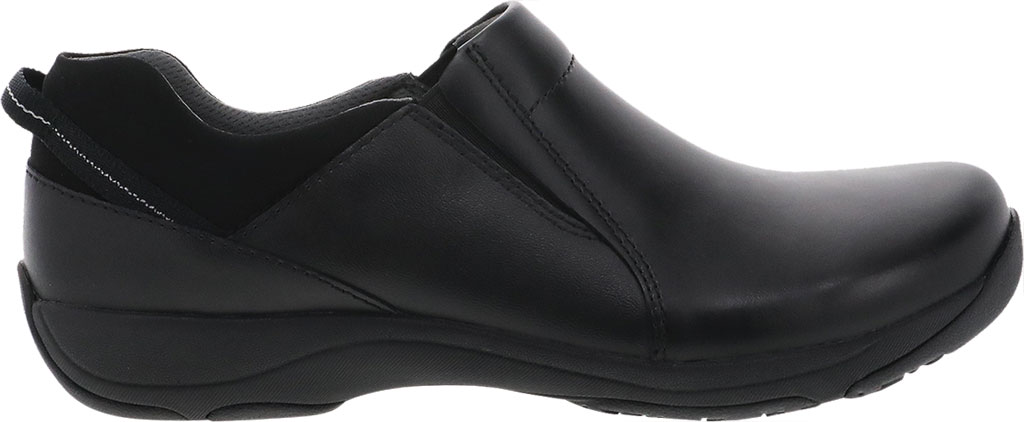 black leather slip on shoes