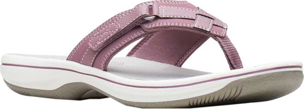 purple clarks flip flops