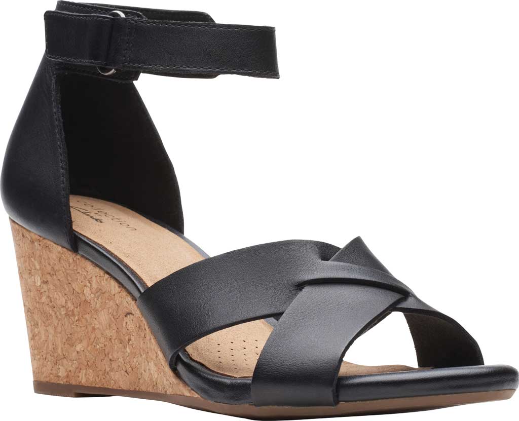 clarks ankle strap wedge