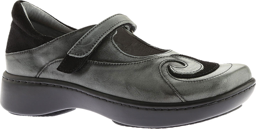New Women's Naot Sea Mary Jane Shoe and Boot, Vintage Smoke Leather/Black Suede | beayshopping.com