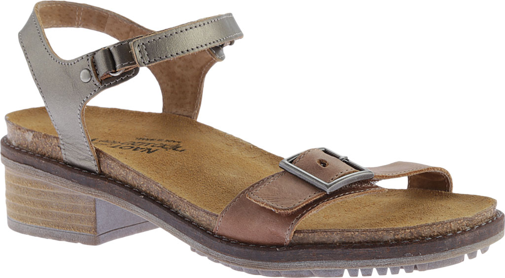 Best Women's Naot Boho Ankle Strap Sandal Shoe and Boot, Latte Brown/Pewter Leather 