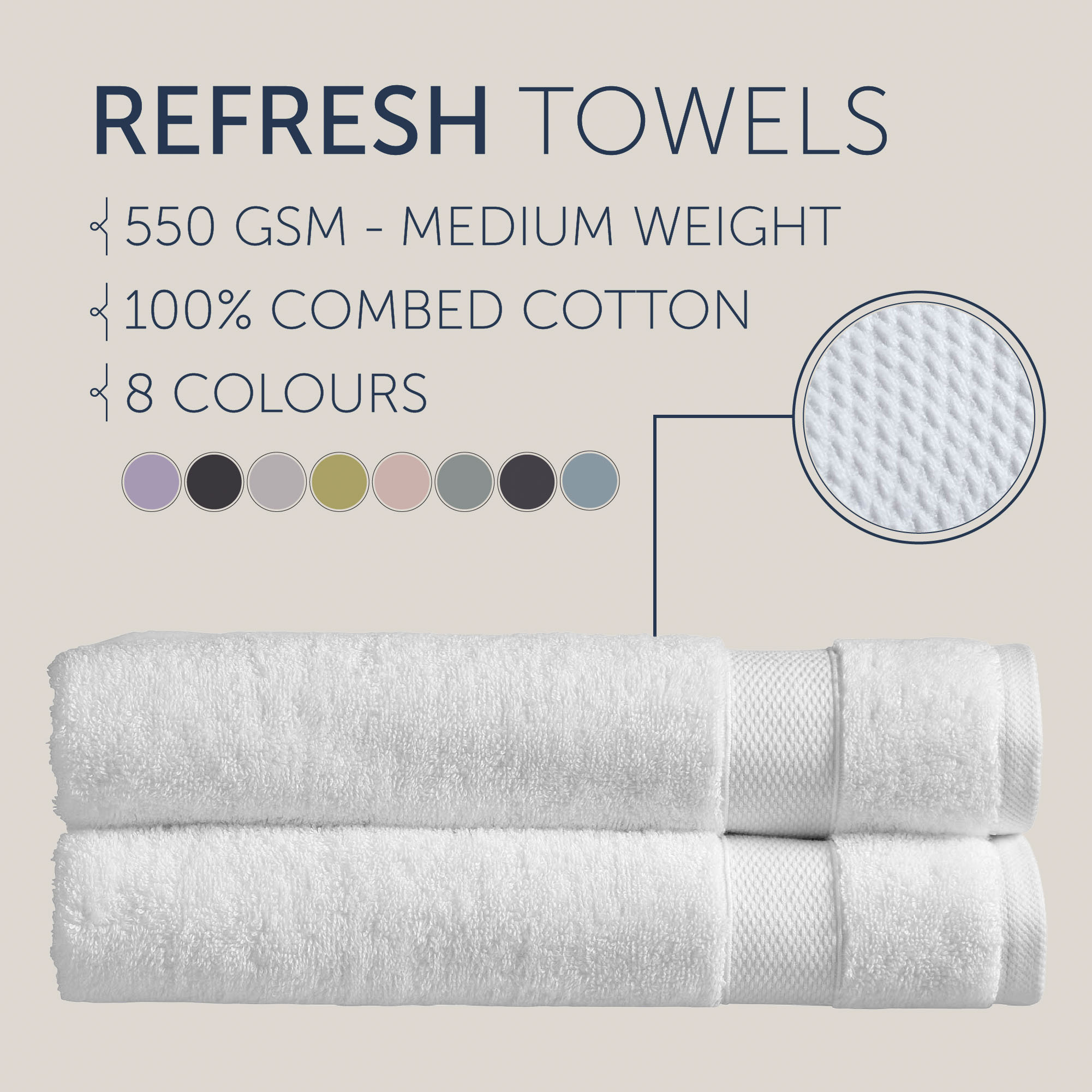 Christy Bath Towel Sets Refresh 100 Combed Cotton 550 GSM